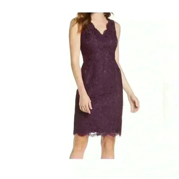 Vince Camuto Dresses & Skirts - NWT Vince Camuto Plum purple Lace Sheath Dress size 14